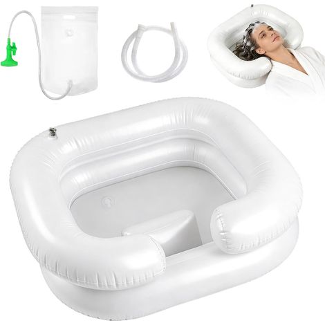 Lavabo à Cheveux Gonflable avec Pommeau de Douche et Sac à Eau – Bac à Shampoing Portable pour Domicile, Bassin Gonflable pour Laver, Idéal pour Personnes en Fauteuil, Femmes Enceintes et Seniors (1/5)