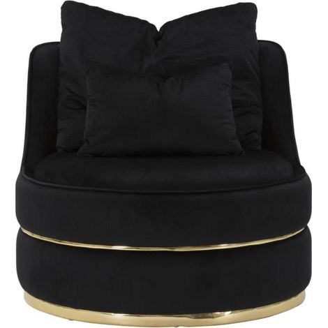 Sessel mauro ferretti Paris rund schwarz 84 cm
