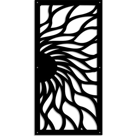 HOT SUN - Panneau ajouré en PVC - Brise-soleil - Couleur : noir - Dimension : 50x150 cm