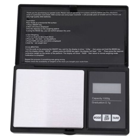 Mini balance de poche numérique portable haute précision à LED, pour bijoux en or, argent et diamants (1 000 g/0,1 g) (1/5)