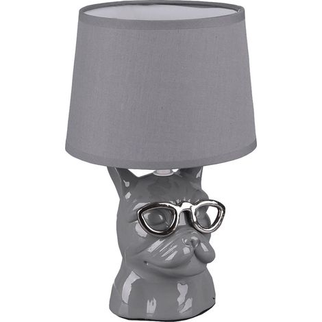 Lampe de table DOSY grise céramique abat-jour tissu E14 RL (1/5)