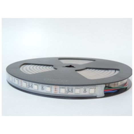 Bandeau LED 14.4W/m couleur RGB flexible extérieur longueur 5m 60leds/m alim 12V DC (non incl) IRC80 IP66 TRAJECTOIRE 003791
