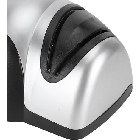 Aiguiseur de Couteaux Électrique 2 Étapes - Accessoire de Cuisine Argent et Noir 220V EU (1/5)