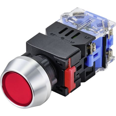 TRU COMPONENTS TC-9428108 LAS0-L-11/R/12V Drucktaster 250 V 5 A 1 x Aus/(Ein) tastend Rot IP40 1 St (1/2)