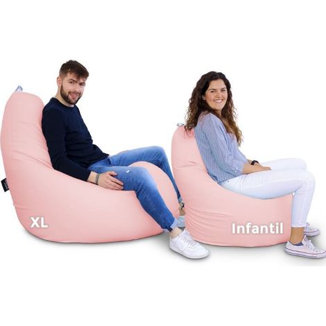Pouf Poire Relax Similicuir Rose Enfant Rose