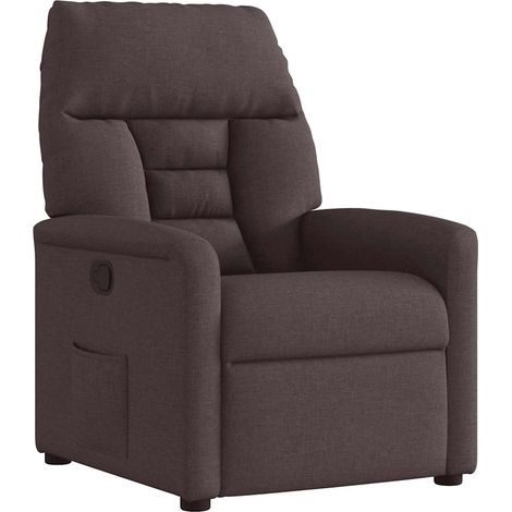 Fauteuil inclinable-Chaise de relaxation-Fauteuil Relax Marron foncé Tissu 648766 (1/5)