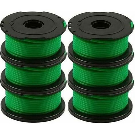 Lot de 6 bobines de fil pour dbroussailleuse Black and Decker GL7033, GL8033, GL9035, 6 m (1/4)