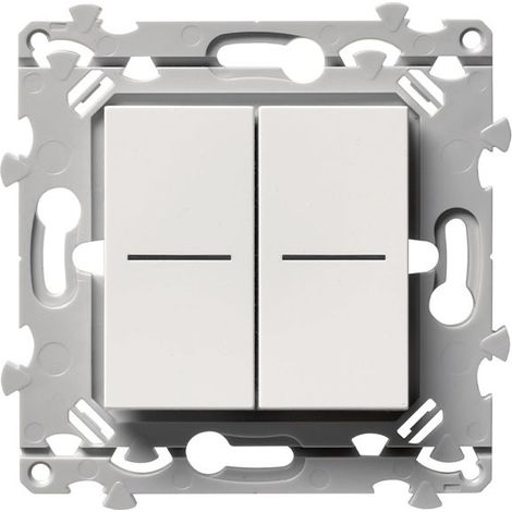 Hager – Double interrupteur à voyant – 2 commandes – Compatible va-et-vient ou poussoir – Installation encastrée – Indice de protection IP21 (1/6)