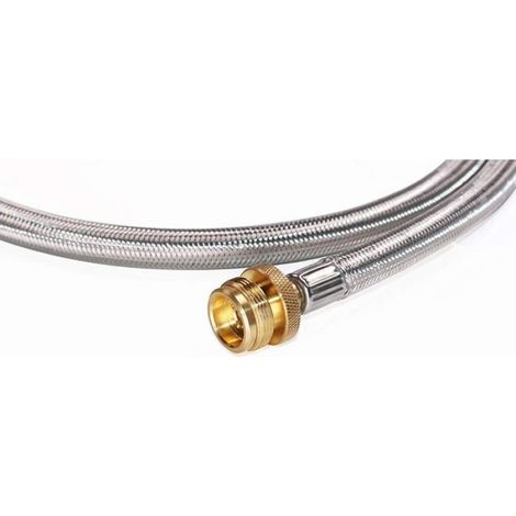 Adaptateur Propane 1lb Vers Cuve 5-40lb, Tuyau Tressé Inox Avec Jauge, 180cm (1/5)