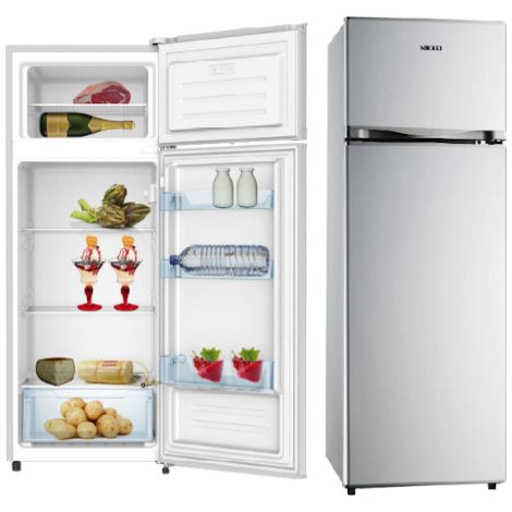 Nikkei KNDP240S Frigorifero Doppia Porta 204 L 143 cm Classe F 41 dB Statico colore Silver