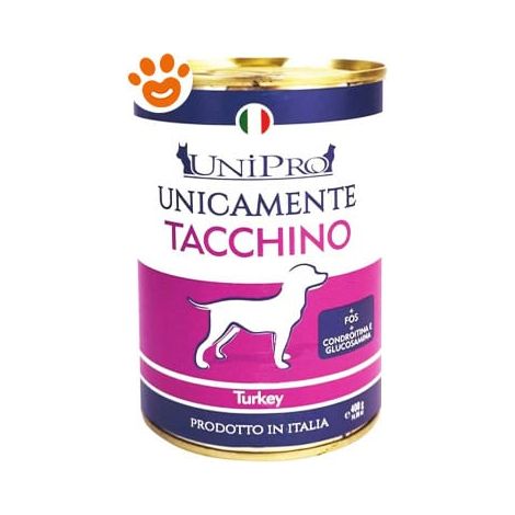 Unipro Dog Unicamente Adult Tacchino - Lattina 400 Gr - Cibo Umido Cani