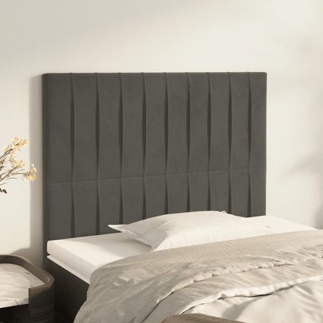 Tête de lit Gris foncé 80x5x118/128 cm Velours vidaXL (1/5)
