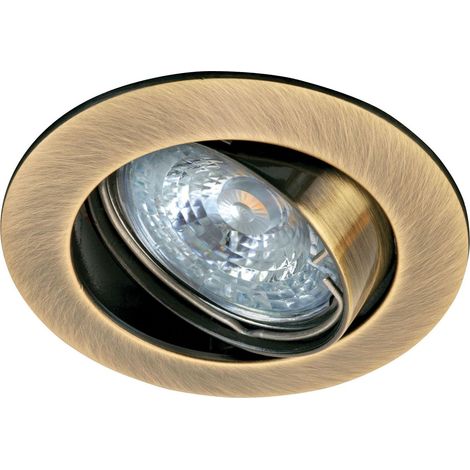 Aric – Spot encastrable GU5,3 rond basculant bronze – 50W – 230V – Pour plafond et mur – Éclairage directionnel – Lampe non fournie