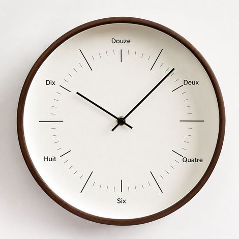 Horloge murale en bois 16 pouces C113 silencieuse à quartz 16 c113 45 × 45 × 10 cm 2,2 kg – Livraison gratuite