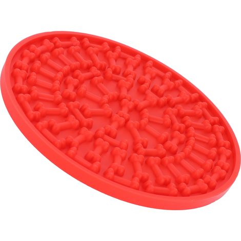Tapis d'alimentation pour chien en silicone avec ventouse, accessoire pour le bain et le toilettage, rouge