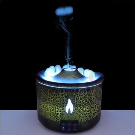 Mini-Vulkan-Luftbefeuchter mit Flammenknistereffekt – Aromadiffusor für Zuhause mit Rauchringfunktion