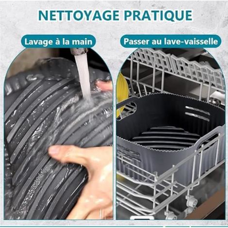 21CM Air Fryer Accessoires, Moule Silicone Air Fryer pour Philip XL 6,2L, COSORI 5,5L 4,7L, Cecotec 5,5L 6L, Friteuse sans (1/4)