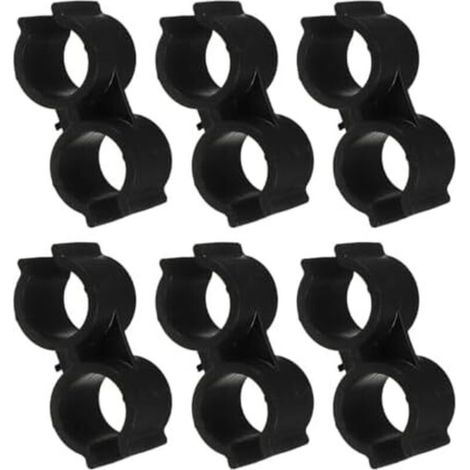 Set of 6 Double Port Plastic Clamps, Multifunctional Pipe Repair Clamps, Stable Connection, Tool-Free Installation, Versatile Fixing for Plumbing - (1/5)