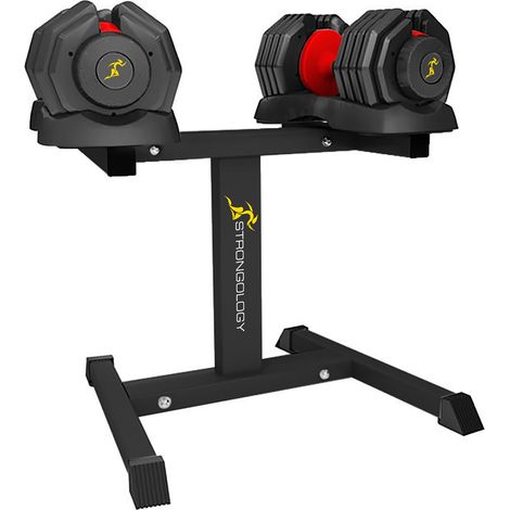 Strongology Urban25 Red Adjustable Dumbbell Pair with Free Durable Steel Adjustable Urban25 Dumbbell Floor Stand (1/5)
