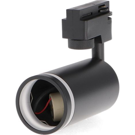 IluminaShop - Foco Portalamparas GU10 para Carril Black Circle Monofasico  IP20 (1/2)