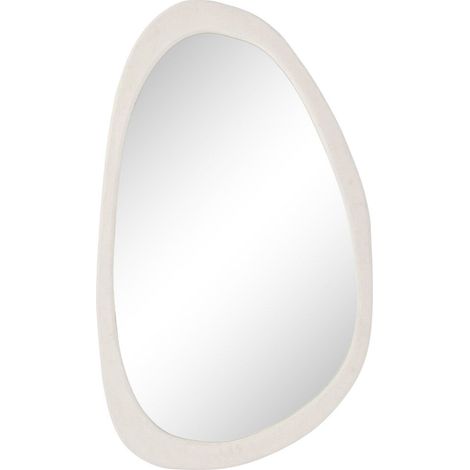 Miroir ovale élégance bois blanc pour votre déco - Blanc crème subtil (1/4)