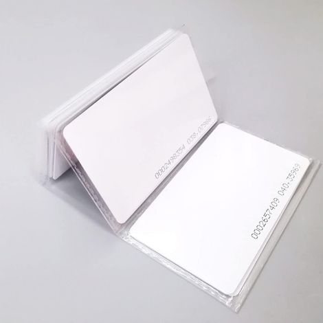 100pcs Carte RFID 125KHz Proximité ID Smart Card Tag 0.8 mm d'épaisseur TK4100 / EM4100 / EM4200 Lecture Seulemen Carte pour Système de Contrôle d'accès, Blanc (1/5)