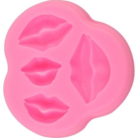 Silikon-Kuchenform zum Selbermachen in Lippenform mit Cartoon-Motiv, Backzubehör für Partys (Pink) (1/5)