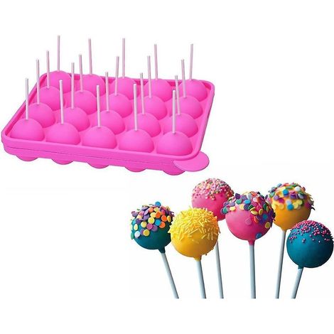 20 Pices- Rose Avec Btons, Non Collant, Moules Lollipop Plaque En Silicone Pour Faire Cake Gteaux Ptisserie (1/5)