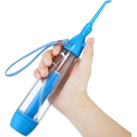 Jet Dentaire Hydropulseur Manuel Portable sans Fil, sans Batterie Irrigateur Buccal de Voyage, Pression Réglable Nettoyage Dentaire (1/5)