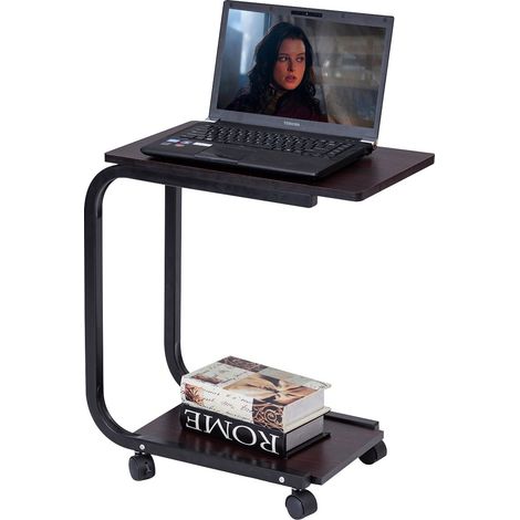 COSTWAY Laptoptisch Notebooktisch Stehtisch Pflegetisch Couchtisch Beistelltisch Rolltisch mit Rollen