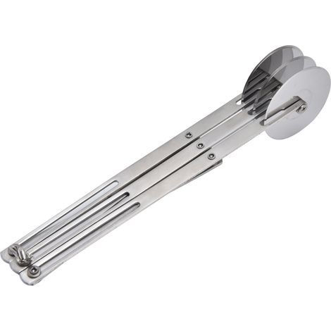 SEAFRONT 3 Roues en Acier Inoxydable Cutter, Diviseur de Pâte Réglable avec Dispositif de Verrouillage pour une Même des Pâtisseries et des Pizzas (Style en acier inoxydable). (1/5)