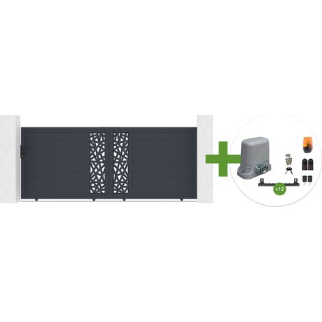 3,5 m RUIVO motorisiertes Schiebetor, 140 cm hoch + TANKER C600 Motor (1/5)