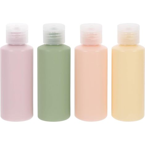 4-Piece Refillable Travel Containers, 50ml Refillable Travel Bottles, PE/PP, Leakproof, Squeezable, for Toiletries and Cosmetics (1/5)