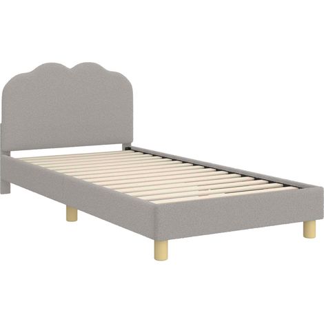 Children's Bed Frame with Headboard Light Grey 90 x 190 cm vidaXL