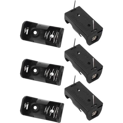 E-Ambar – Kunststoff-Batteriehalter für 6 x 1/2 AA-Knopfzellen – Schwarz (1/2)