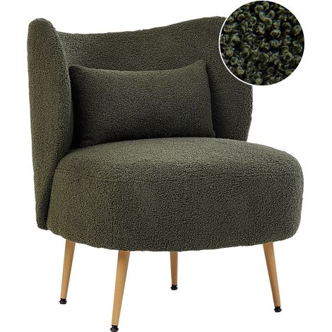 Armchair OTSBY II with Cushion Boucle Dark Green (1/5)