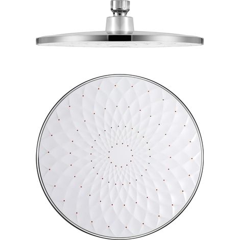 Tête de Douche 9" Ronde   Haute Pression, Économie d'Eau, Pommeau Douche Fixe ABS, G1/2" Connexion