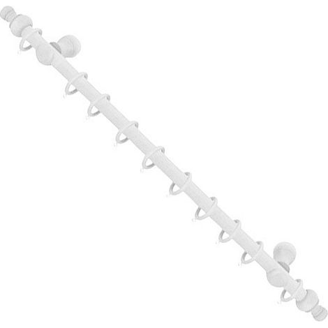 RIEL CHYC barra cortina madera completa 1,20 metros x 20 mm. blanco