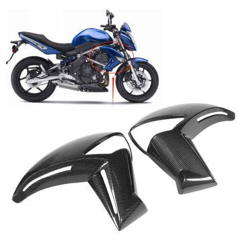 DEESSE SHOP-Carénage de radiateur avant de moto en fibre de carbone – Lot de 2 pièces pour KAWASAKI ER-6N ER6N 2009-2011 – Matériau ABS résistant
