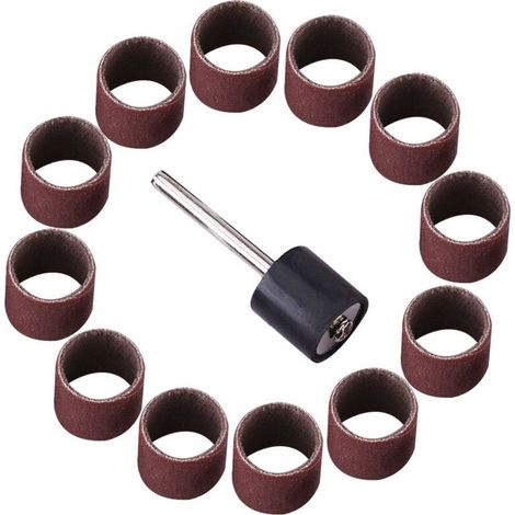 Tambour de ponçage bandes de papier de verre manchons mandrin Kit de polissage artisanal pour le travail du bois (320) (1/5)