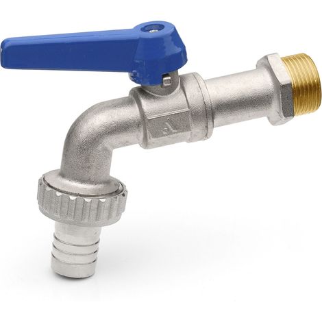 Rubinetto sfera con portagomma tipo pesante leva in alluminio blu 1/2" APM 2090B 015 1/2" x 3/4"
