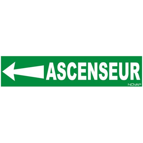 Panneau Ascenseur flèche à gauche - Rigide 330x75mm - 4120072