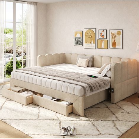 Cama extensible con cajones y USB 90x200 OKMYHOME (1/5)