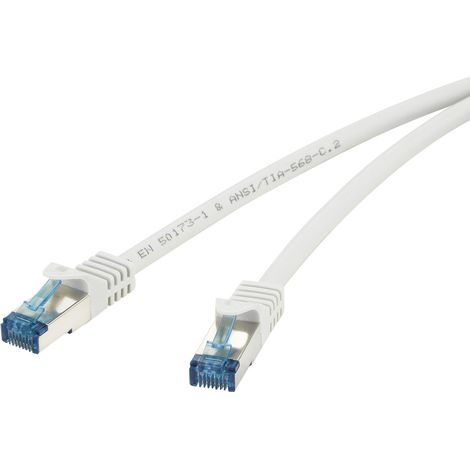 Renkforce RF-4145295 RJ45 Patchkabel CAT 6a S/FTP 15.00 m Grau mit Rastnasenschutz, Flammwidrig 1 St (1/5)