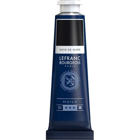 Peinture à l'huile en tube noir de mars 40ml - Lefranc & Bourgeois (1/2)
