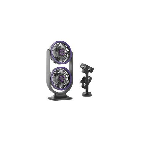 2 in 1 Ventilateur Bureau USB Ventilateur Portable Petit Ventilateur Silencieux de Table Ventilateur avec Batterie Rechargeable à 3 Vitesses(Gris)