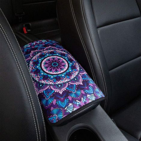 Housse d'accoudoir de console centrale de véhicule, coussin d'accoudoir universel pour un confort optimal, housse d'accoudoir élégante, Lotus (1/5)