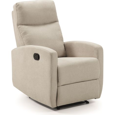 Fauteuil relax manuel en tissu waterproof couleur Ivoire - Longueur 66 x Profondeur 88 x Hauteur 103 cm (1/3)