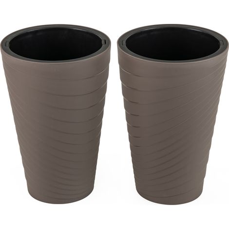 2-teiliges wetterfestes Pflanzkübel-Set mit Drainage, 45 cm