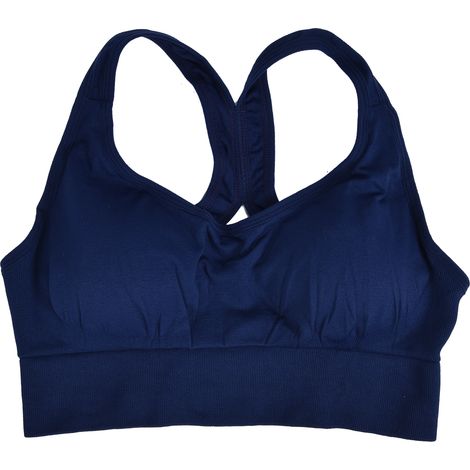 Soutien-gorge de sport sans armatures pour femme, doux pour la peau, respirant, idéal pour l'allaitement, le yoga et le sport, bleu, taille S (1/5)